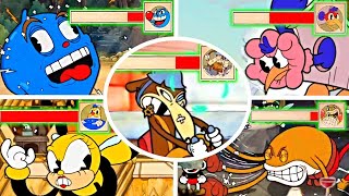 Cuphead - All Bosses On Simple Difficulty With Healthbars No Damage