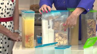 Mr. Lid (2) 12 Cup Cereal Storage Containers w/ Attached Lids with Stacey Stauffer