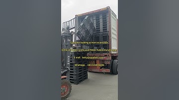 container loading of black plastic pallets.#china #factory #production #pallets #container #loading