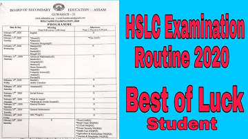 HSLC Examination Routine 2020 || Important News