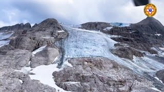 Marmolada, il punto del distacco ripreso da vicinissimo