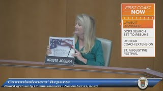 St. Johns County Board of County Commissioners dismiss lawsuit against commissioner over comments