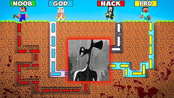 NOOB vs PRO vs HACKER vs GOD : MAZE TO SIREN HEAD CHALLENGE in Minecraft ! AMV SHORT Animation