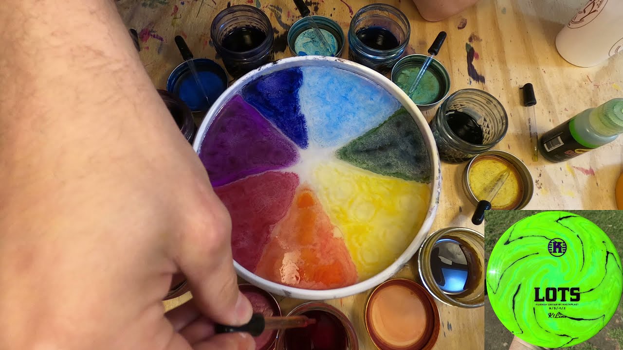 Rainbow Swirl Glue Bed Disc Golf Dye! YouTube