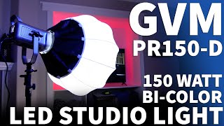 GVM PR150-D LED Studio Light - LED Bi-Color Light Kit with Bowens Lantern Softbox and Light Stand