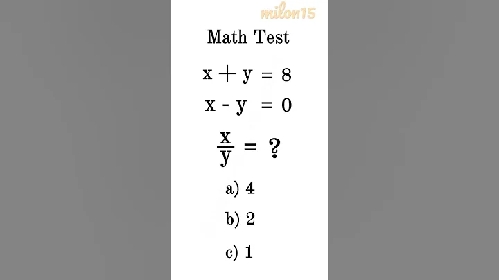 Math quiz question & math puzzle video #maths #shorts #short #iq #test #challenge