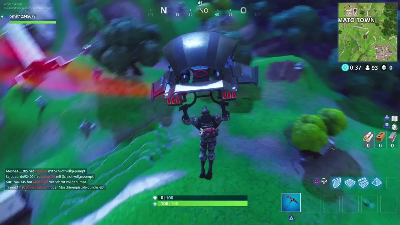 Fortnite Suche zwischen einem Steinkreis, einer Holzbrücke und einem