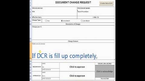 Document Change Request (DCR) e-form Part 1