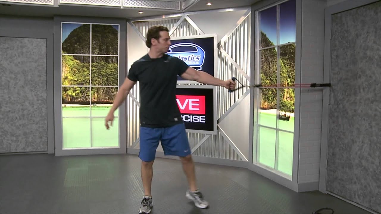 Standing One Arm Chest Fly Mid with Resistance Bands YouTube
