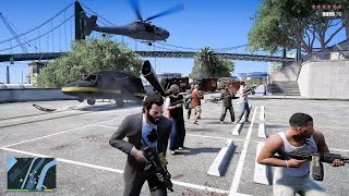 GTA 5 - Michael And Friends TEN STAR ESCAPE From The Docks