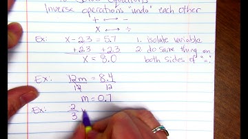 Using Properties of Equality to Solve Equations