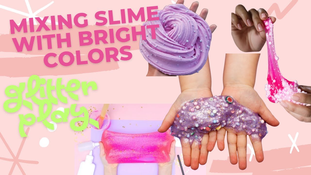 Slime Variations ASMR How to Mix Slime and Glitter With Satisying Color Variations-NO ...