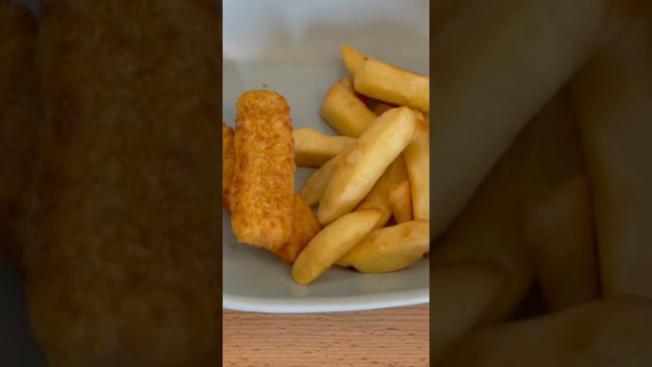 Fish fingers and chips cook from frozen 10 minutes in a halogen oven