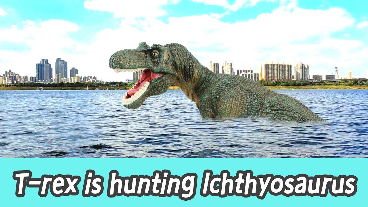 [EN] #74 T-rex is hunting lchthyosaurus, kids education, Collecta figureㅣCoCosToy