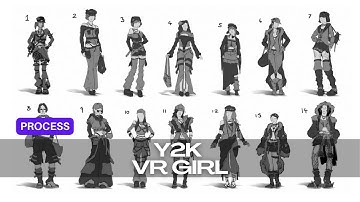Y2K VR | Concept Art Timelapse | Part 01: Thumbnail Sketching