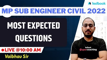 MP Sub Engineer Civil Classes 2022 | Special Mock Test | Important Questions by Vaibhav Sir
