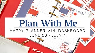 Plan With Me | Mini Dashboard Happy Planner | June 28- July 4