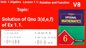 QNo 3(d,e,f) Ex1.1 #Class6PerfectOptionalMathematics U1  Algebra L1.1 Relation and Function V8