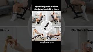 Adjustable Weight Bench - 9-Position Incline/Decline, Foldable, 795 lbs Capacity - Cicia Store