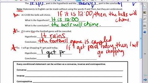 Day 1 Notes  Conditional and Biconditional Statements