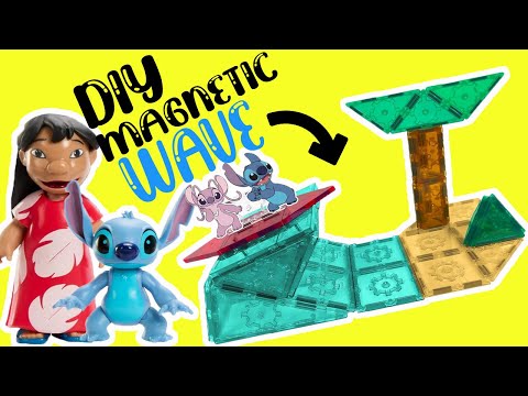 Lilo and Stitch Movie DIY How to Build a Wave with Magnetic Tiles! Crafts for Kids
