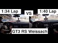 GT3RS Weissach (Side-by-Side Video) 2 very different Track Conditions - Dubai National Circuit