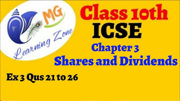 Class 10th ICSE Math Ch 3 Shares and Dividends Ex 3 Qus 21 to 26