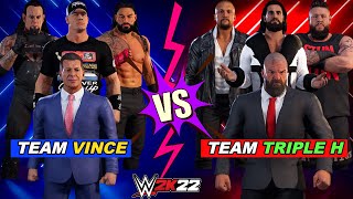 WWE 2K22 'Team Mr. McMahon Vs Team Triple H' Gameplay