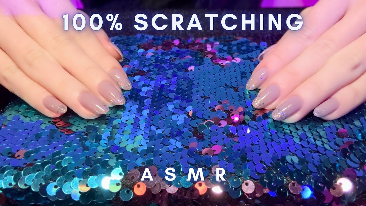 ASMR Only Scratching🌟Sequin Notebook🩵(No talking,No mouth sounds)