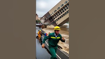 Large Building on Riverbank Collapses as Land Sinks!