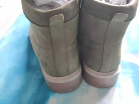 Olive Green Leather Boots 