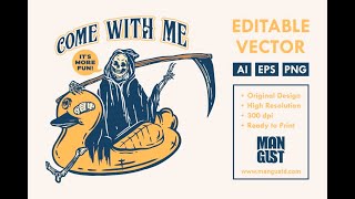 Grim Reaper Duck Pool Stock Graphics Download