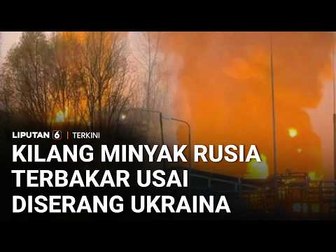 Serangan Drone dan Rudal Ukraina Picu Kebakaran Kilang Minyak di Ryazan Rusia | Liputan 6
