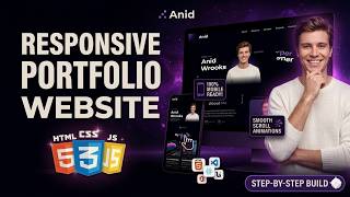 Responsive Portfolio Website Design 🔥 HTML CSS JS | On Scroll Animation & Social Icons