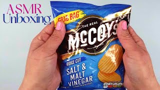 McCoy's Salt & Vinegar Potato Crisps | Unboxing and ASMR (No Talking & Eating Sounds)
