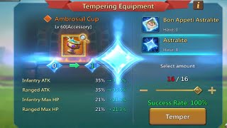 Lords Mobile ~ Tempering Astralite On My Mythic Rally Trap And Chest Opening