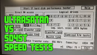 Atari ST UltraSatan vs. SD4ST Speed Test and ACSI2STM