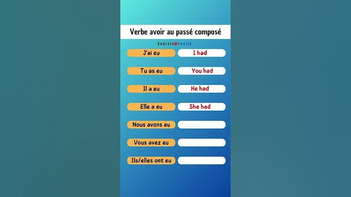 Verbe Avoir au passé composé en Anglais #anglaisenligne #anglaisfacile #anglais #apprendreanglais