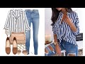 MODA 2022 MUJER 💙 CÓMO COMBINAR  BLUSAS Y CAMISAS DE RAYAS, OUTFITS  2022 TENDENCIAS LOOKS 2022