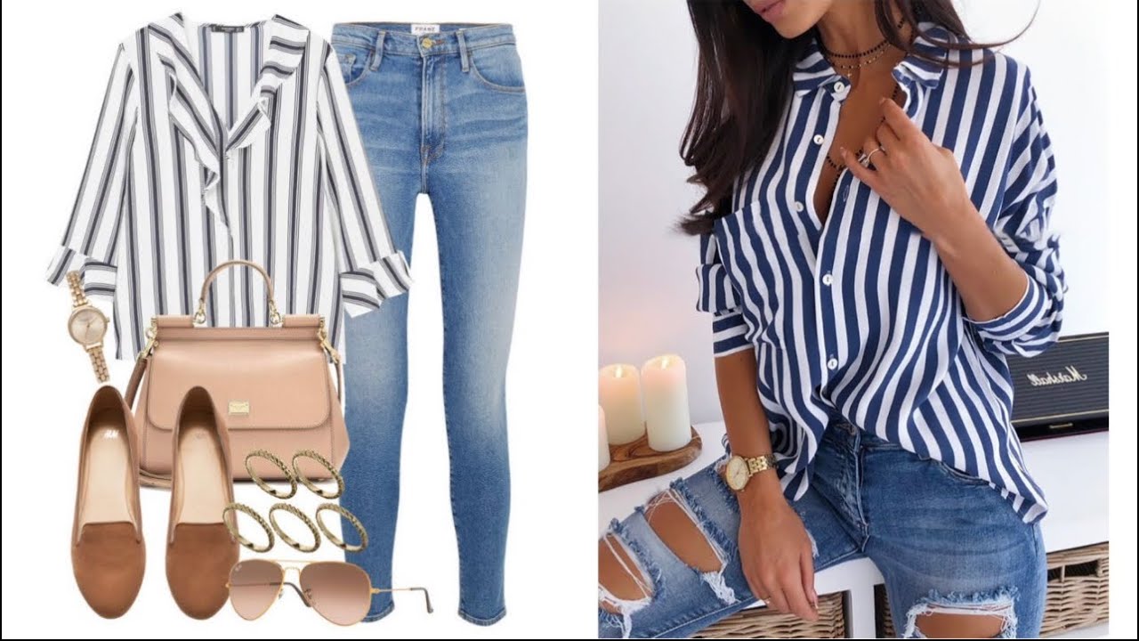 MODA 2022 💙 CÓMO COMBINAR BLUSAS Y DE RAYAS, OUTFITS 2022 TENDENCIAS LOOKS -