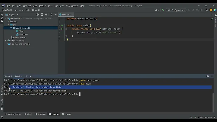 Error: Could not find or load main class Main - Resolved