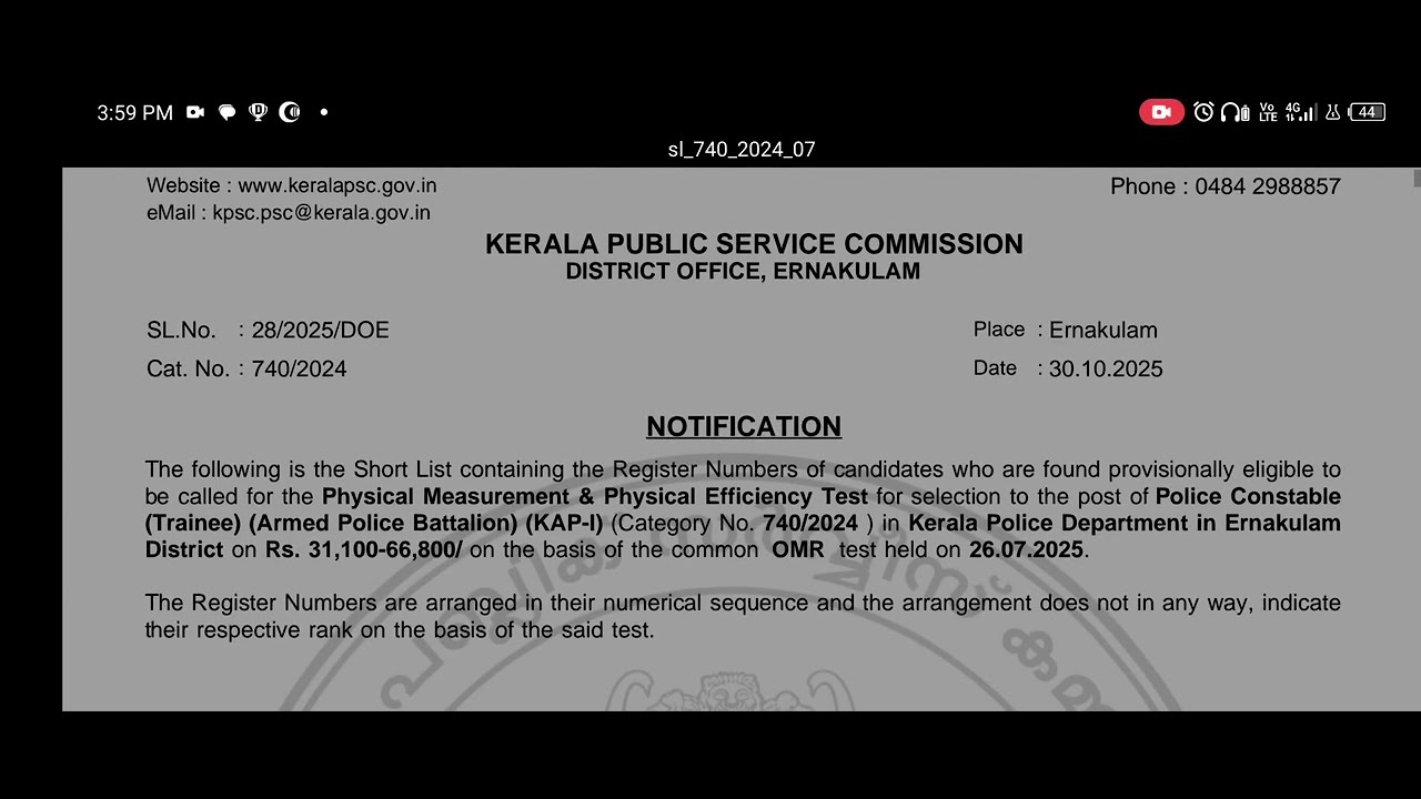 CPO Result 🎉 KAP 1 shortlist. Civil police officer Ernakulam. cutoff? Kerala psc 