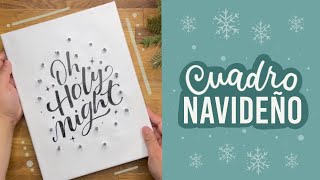 Cuadro de Navidad con Lettering y Luces