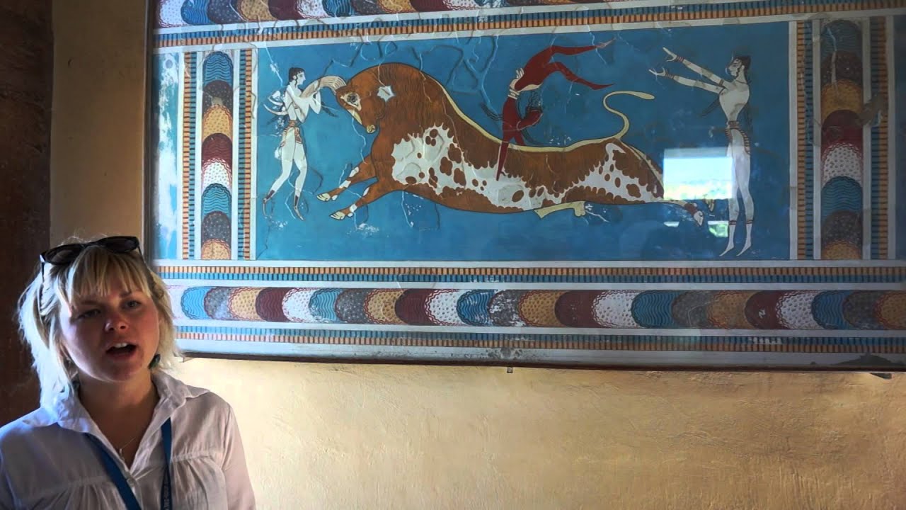 Игра с быком в Кносском дворце - YouTube