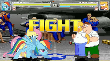 AN Mugen Request #33: Rainbow Dash & Fluttershy VS Peter Griffin & Homer Simpson