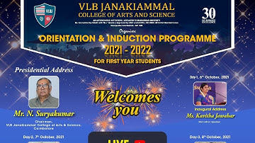 ORIENTATION & INDUCTION PROGRAMME 2021 - 2022 - Day - 1