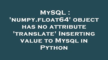 MySQL : 