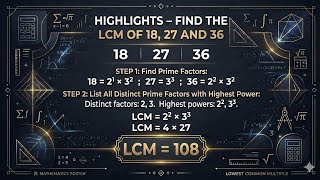 Find LCM of 18, 36, and 27 || Least Common Multiple || Maths