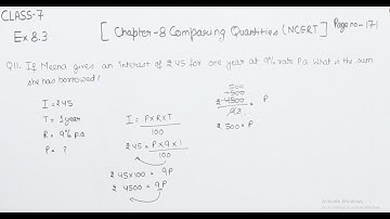 Class 7 Question 11 Ex- 8.3- Comparing Quantities - Chapter 8 Maths Class 7- NCERT