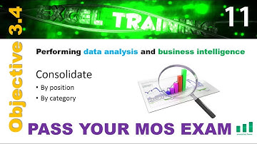 11 Excel Consolidate - Merge data by position and category. Excel Exam 77-728 Training